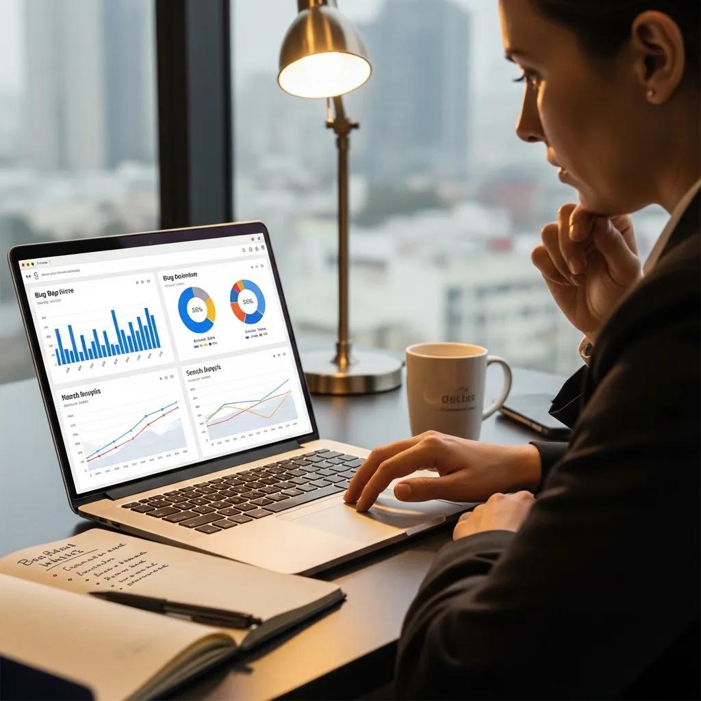 Person analyzing data on a laptop for blog niche research